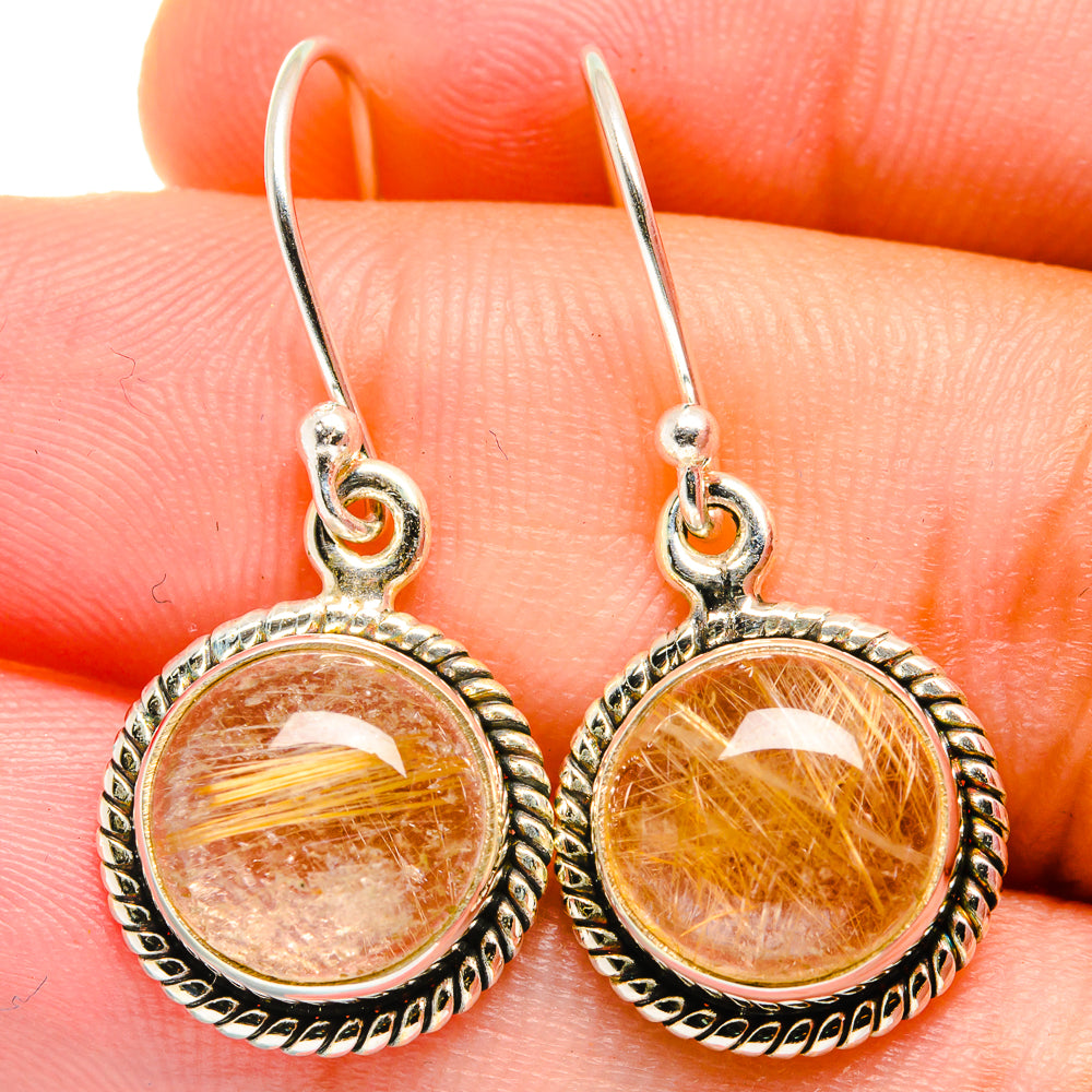 Rutilated Quartz Earrings handcrafted by Ana Silver Co - EARR421739