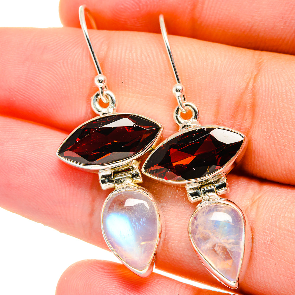 Rianbow Moonstone Earrings handcrafted by Ana Silver Co - EARR421753