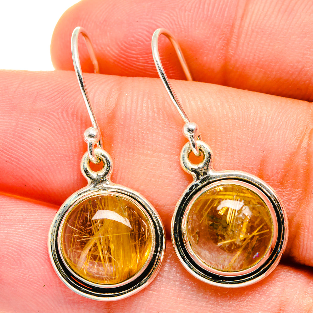Rutilated Quartz Earrings handcrafted by Ana Silver Co - EARR421761