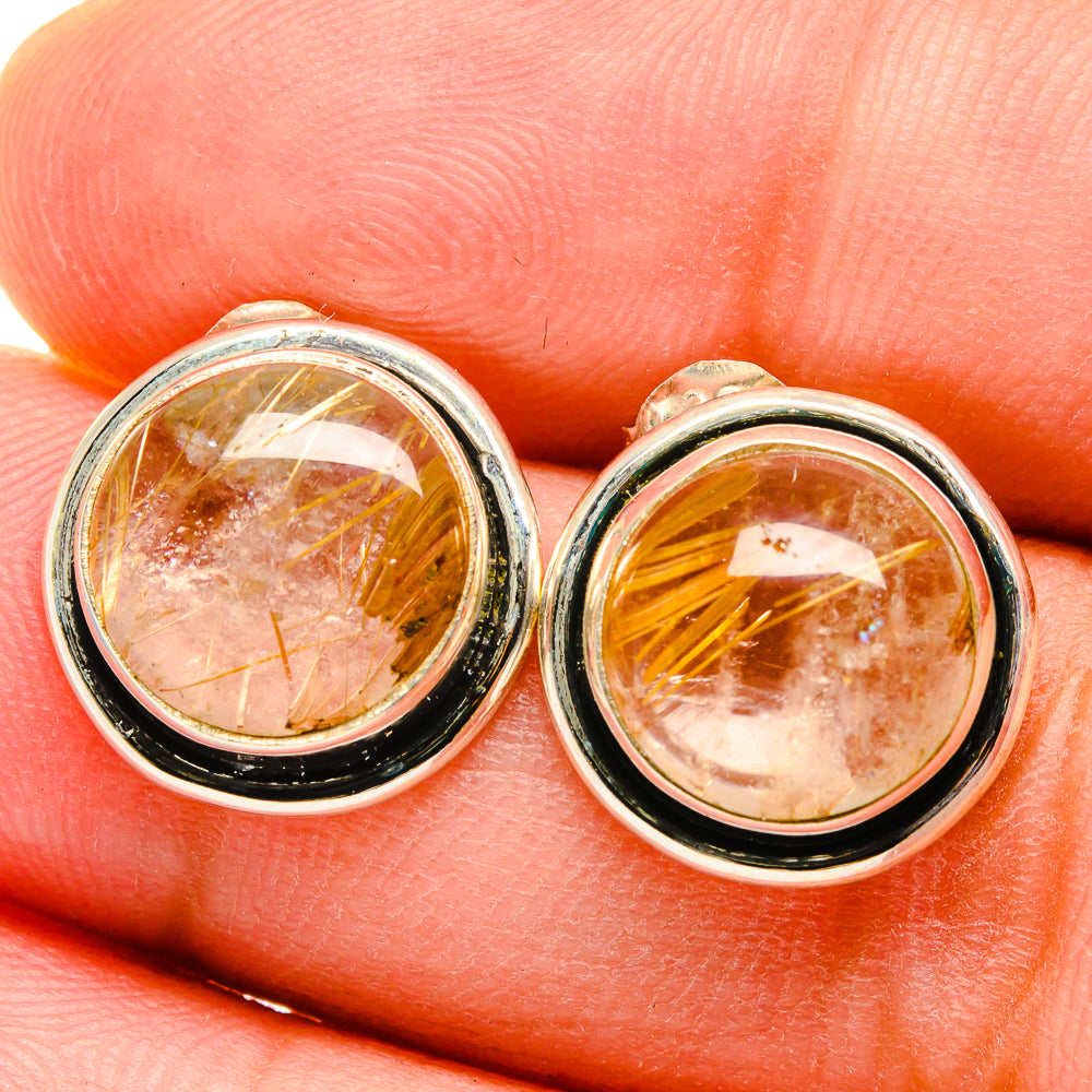 Rutilated Quartz Earrings handcrafted by Ana Silver Co - EARR421764