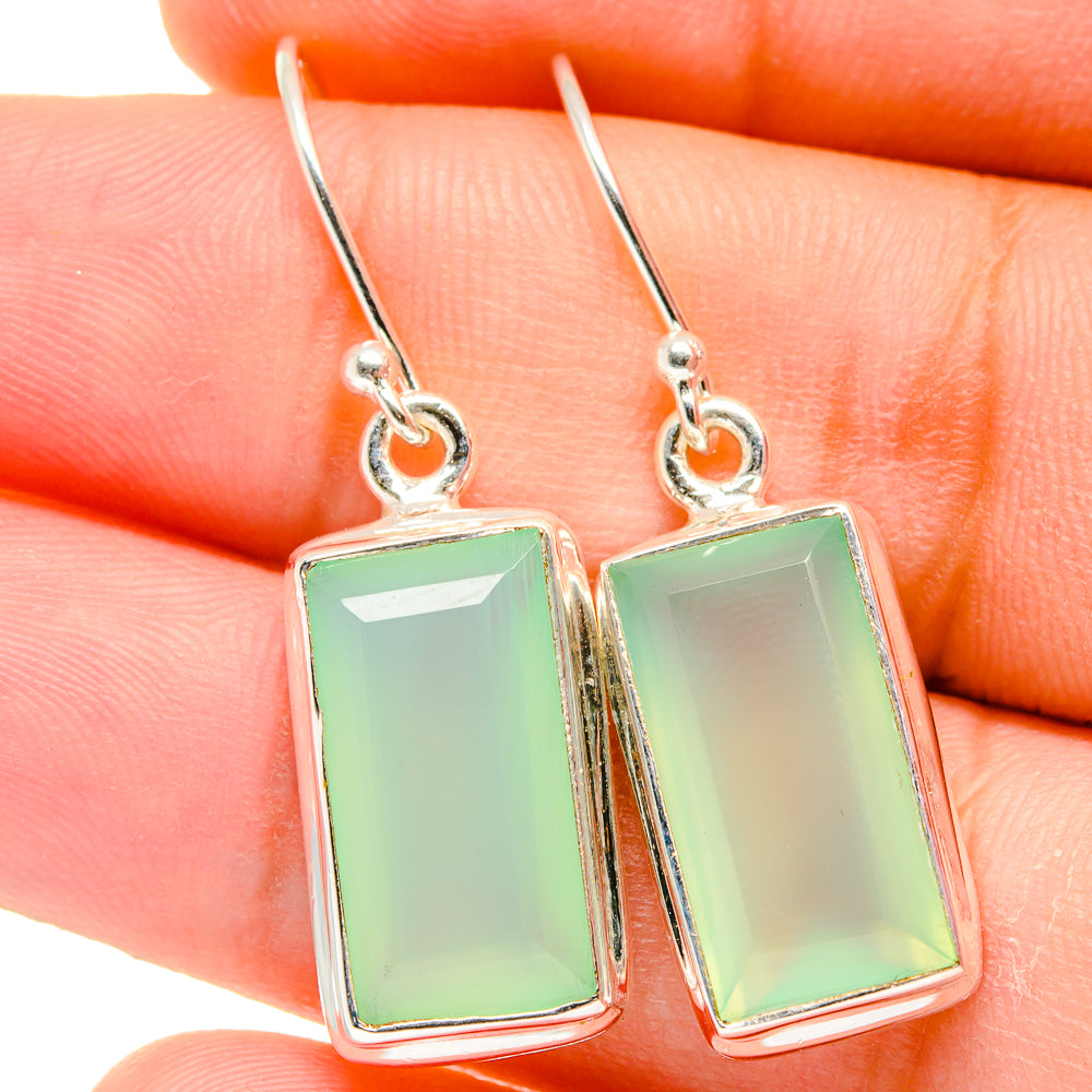 Aqua Chalcedony Earrings handcrafted by Ana Silver Co - EARR421768