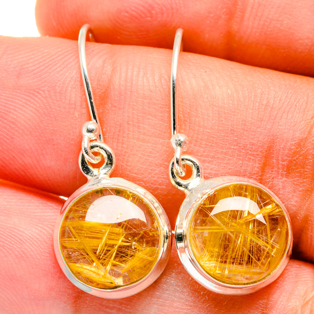Rutilated Quartz Earrings handcrafted by Ana Silver Co - EARR421773