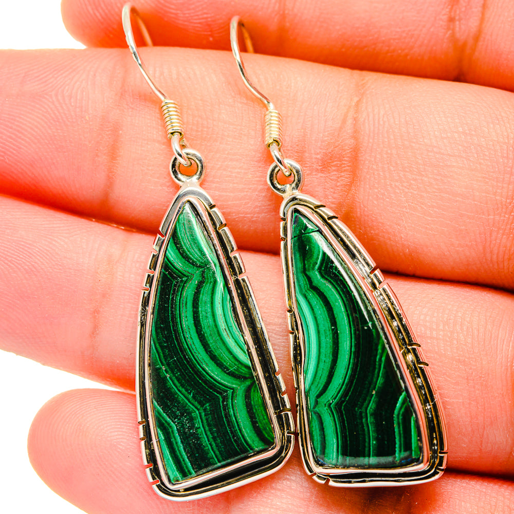 Malachite Earrings handcrafted by Ana Silver Co - EARR421774