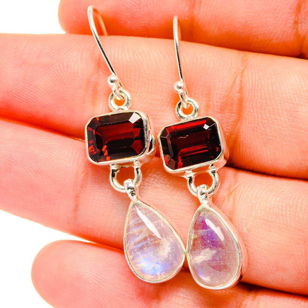 Rainbow Moonstone Earrings handcrafted by Ana Silver Co - EARR421777