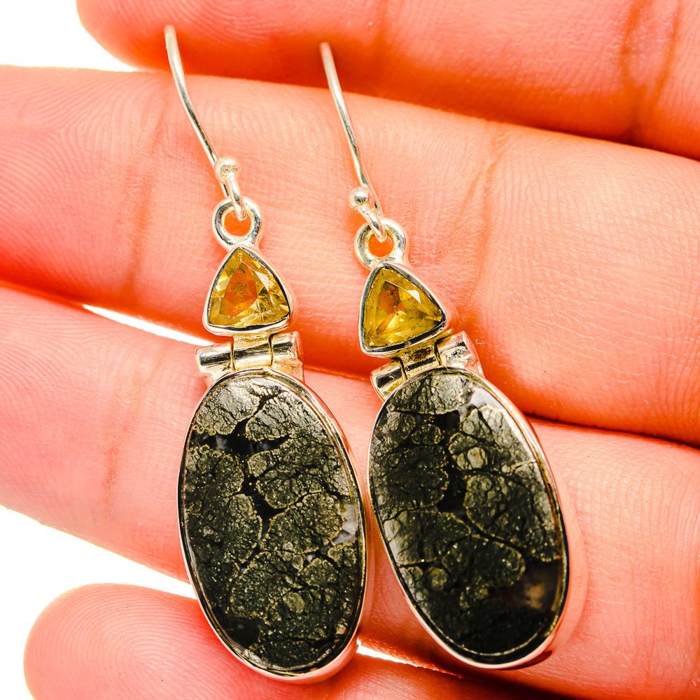 Pyrite Agate Earrings handcrafted by Ana Silver Co - EARR421784