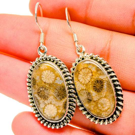 Fossil Coral Earrings handcrafted by Ana Silver Co - EARR421785