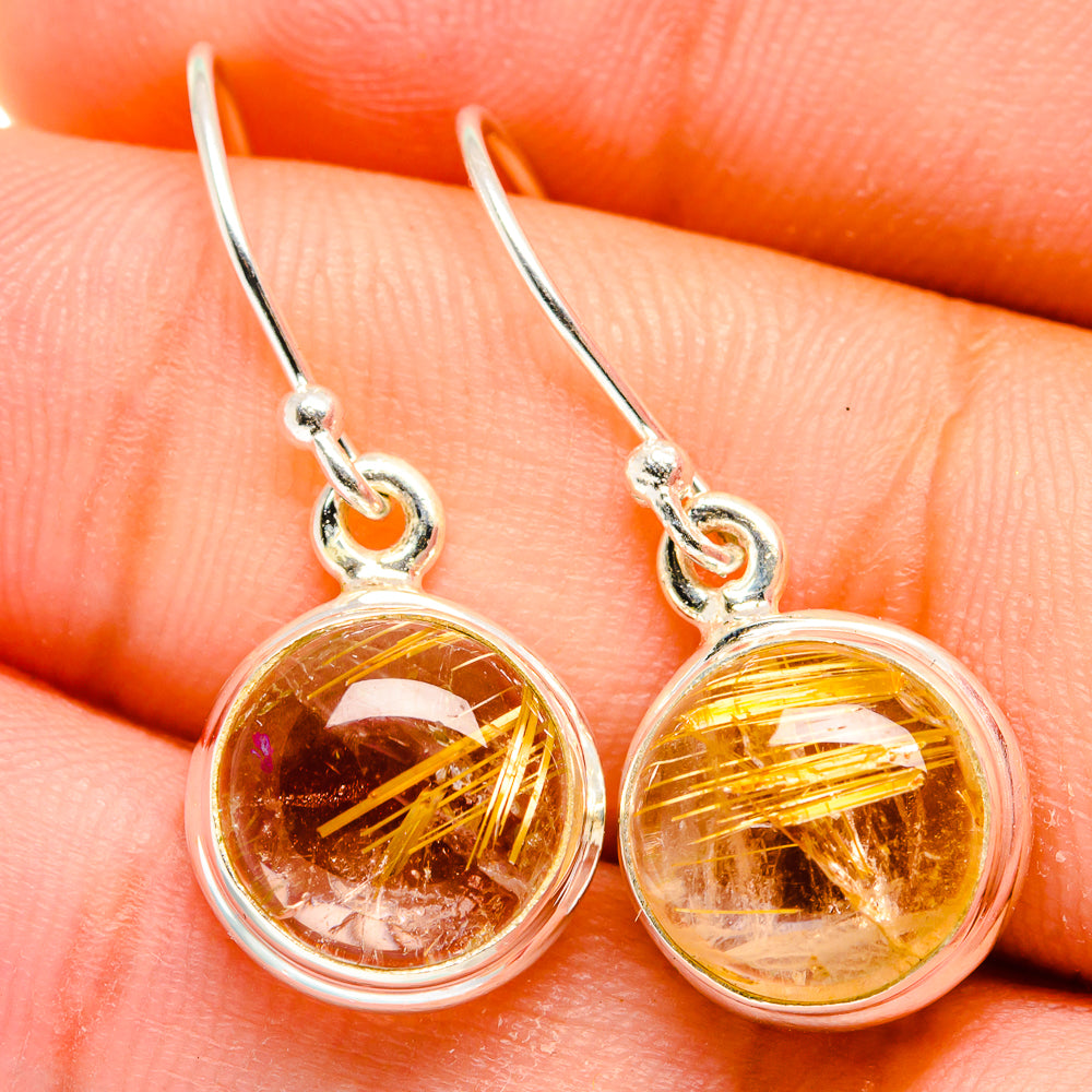 Rutilated Quartz Earrings handcrafted by Ana Silver Co - EARR421804