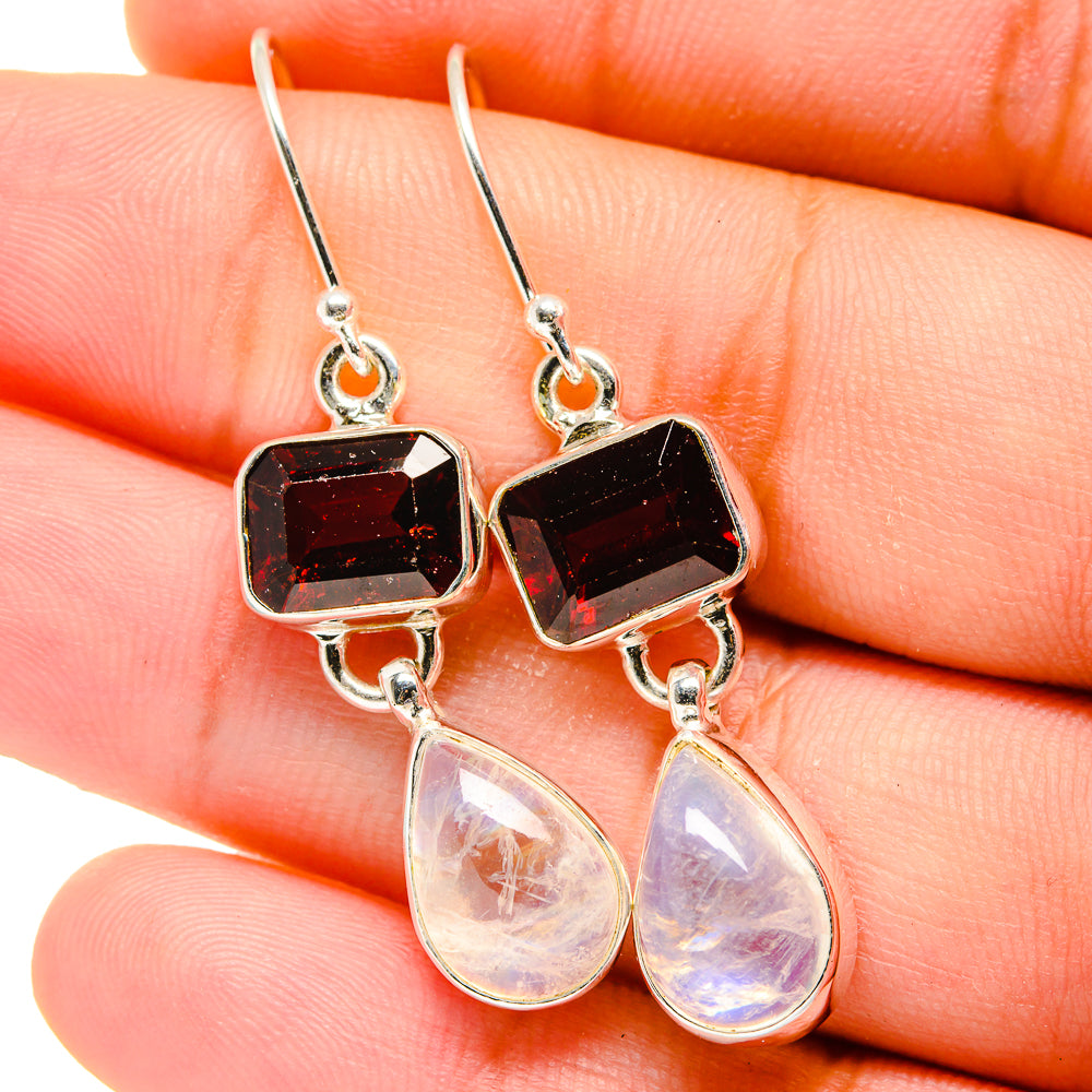 Rainbow Moonstone Earrings handcrafted by Ana Silver Co - EARR421808