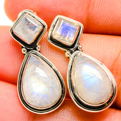 Rainbow Moonstone Earrings handcrafted by Ana Silver Co - EARR421836