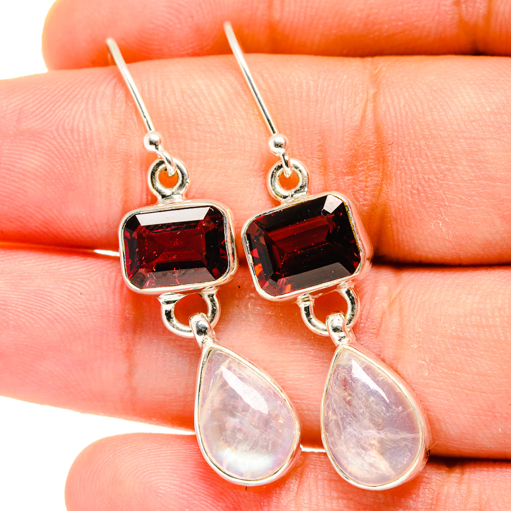 Rainbow Moonstone Earrings handcrafted by Ana Silver Co - EARR421848