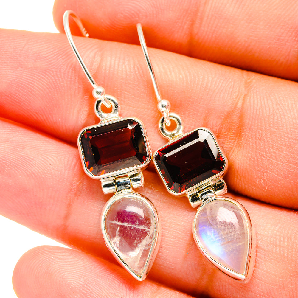 Rainbow Moonstone Earrings handcrafted by Ana Silver Co - EARR421852