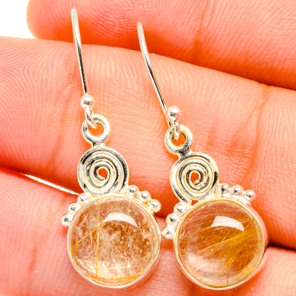 Rutilated Quartz Earrings handcrafted by Ana Silver Co - EARR421877