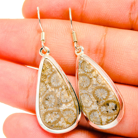 Fossil Coral Earrings handcrafted by Ana Silver Co - EARR421878