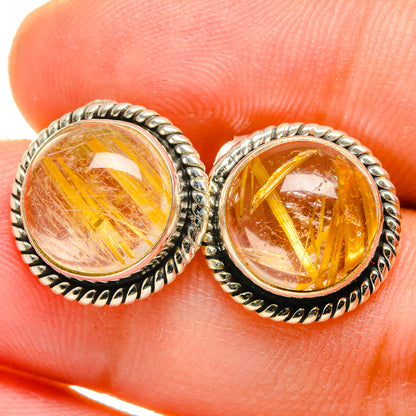 Rutilated Quartz Earrings handcrafted by Ana Silver Co - EARR421879