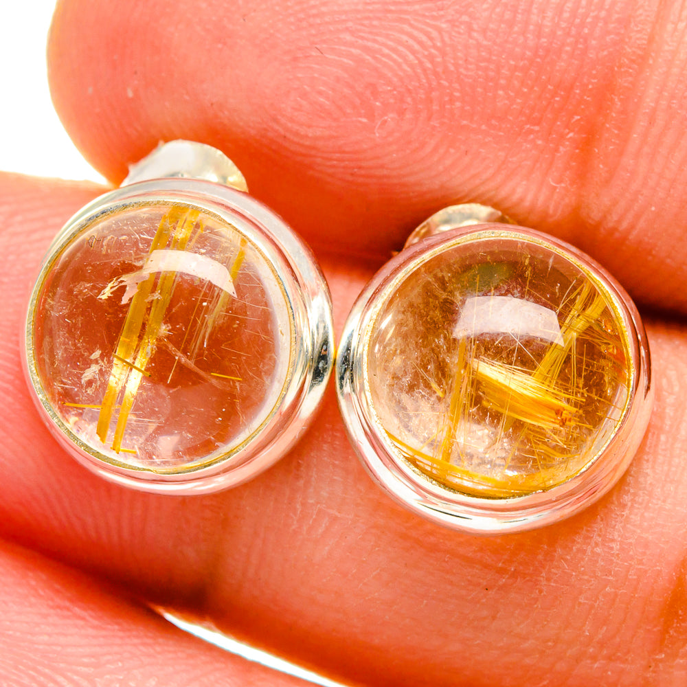 Rutilated Quartz Earrings handcrafted by Ana Silver Co - EARR421883