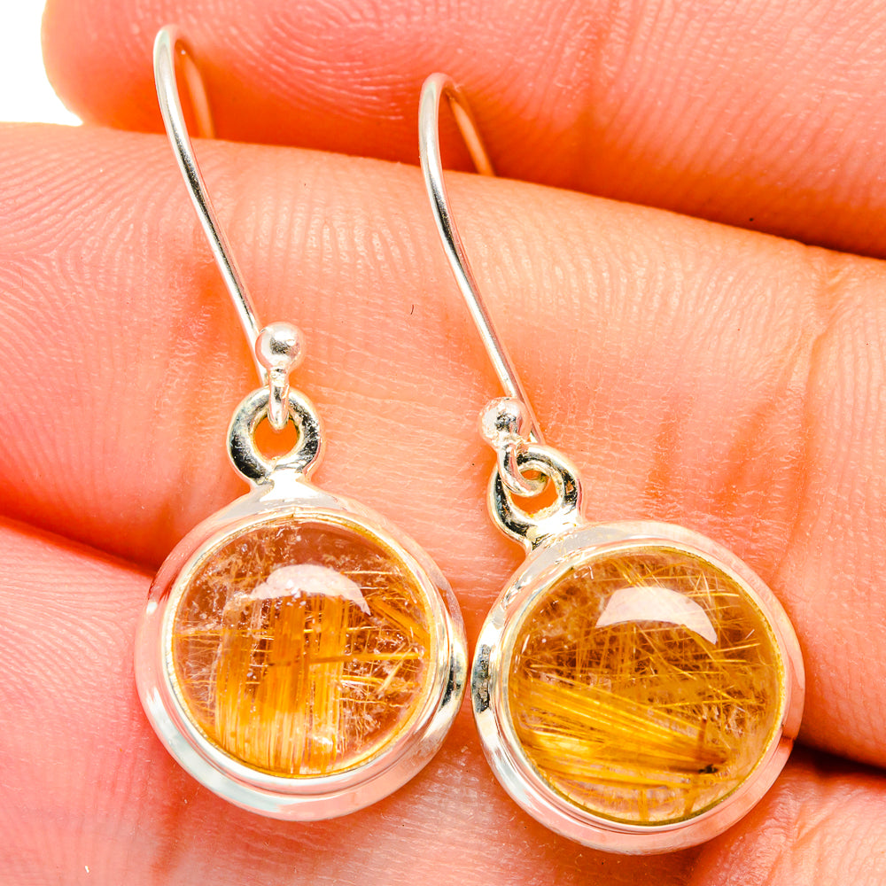 Rutilated Quartz Earrings handcrafted by Ana Silver Co - EARR421884