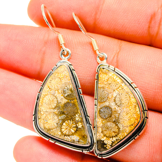 Fossil Coral Earrings handcrafted by Ana Silver Co - EARR421905
