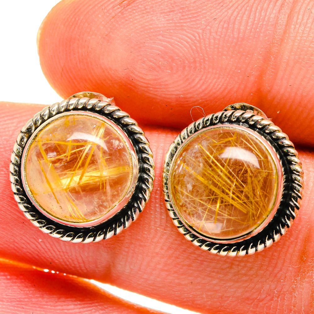 Rutilated Quartz Earrings handcrafted by Ana Silver Co - EARR421916