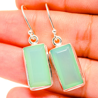 Aqua Chalcedony Earrings handcrafted by Ana Silver Co - EARR421928