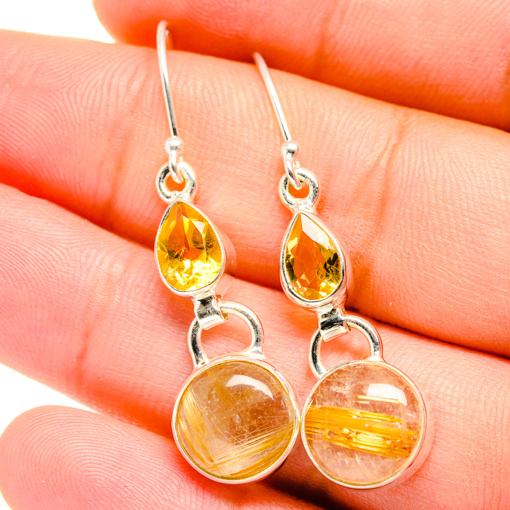 Rutilated Quartz Earrings handcrafted by Ana Silver Co - EARR421942