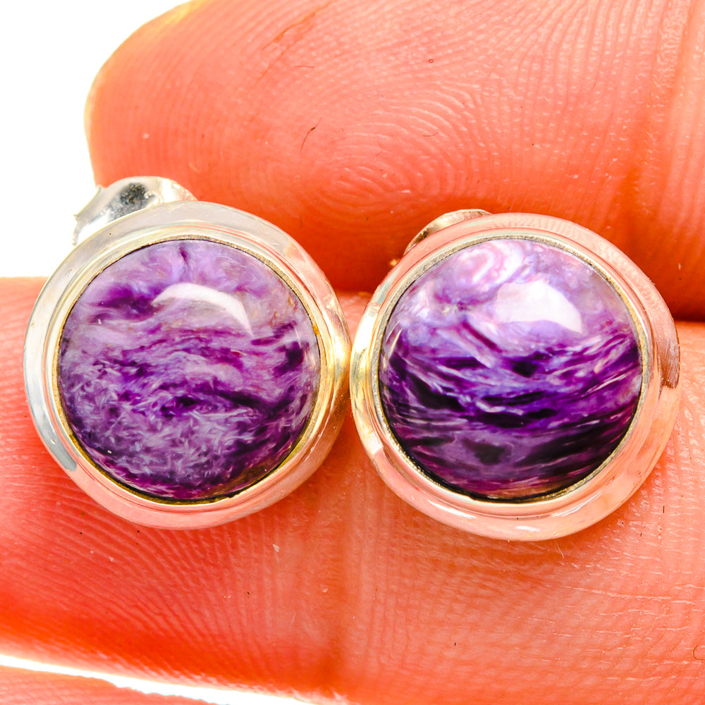Charoite Earrings handcrafted by Ana Silver Co - EARR421945