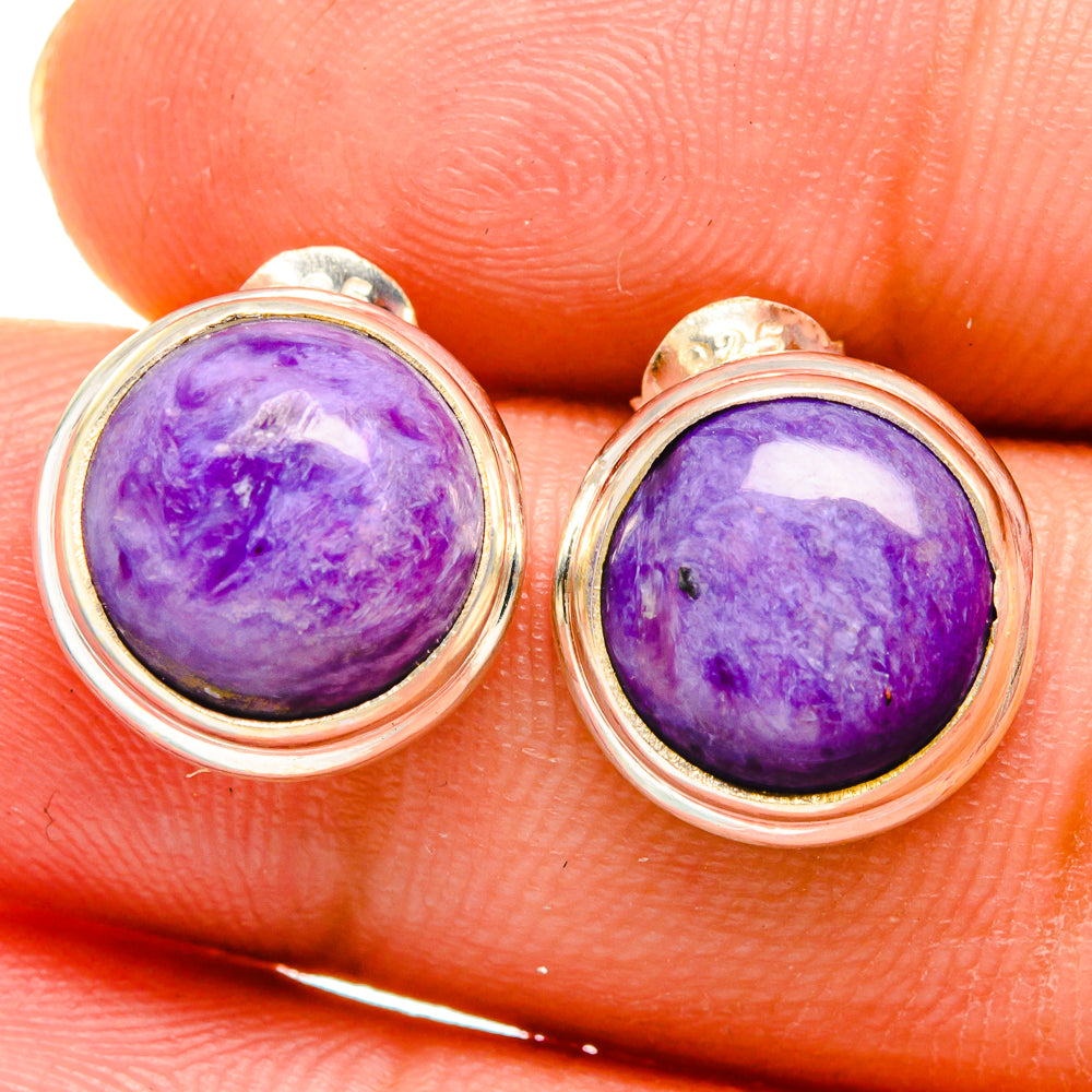 Charoite Earrings handcrafted by Ana Silver Co - EARR421951