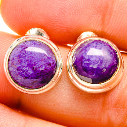 Charoite Earrings handcrafted by Ana Silver Co - EARR421964