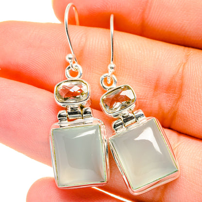 Aqua Chalcedony Earrings handcrafted by Ana Silver Co - EARR421971