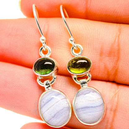 Blue Lace Agate Earrings handcrafted by Ana Silver Co - EARR421980