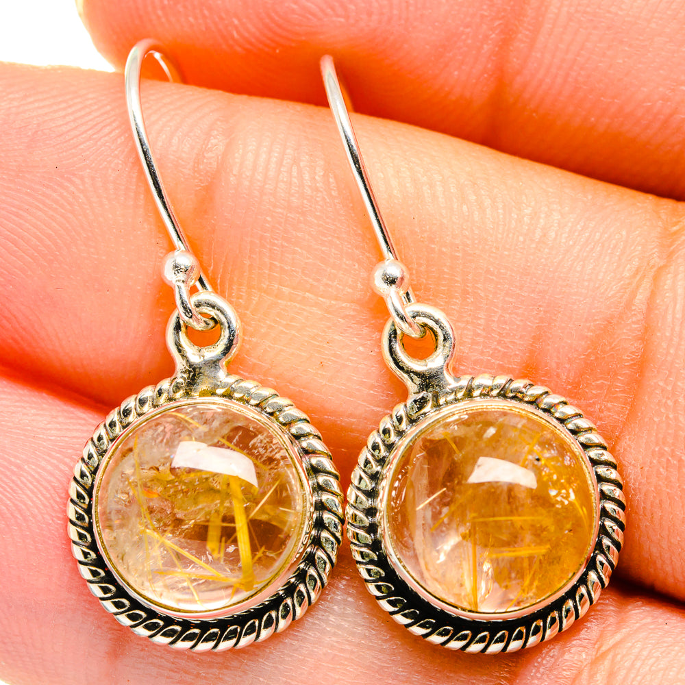 Rutilated Quartz Earrings handcrafted by Ana Silver Co - EARR421981