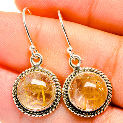 Rutilated Quartz Earrings handcrafted by Ana Silver Co - EARR421981