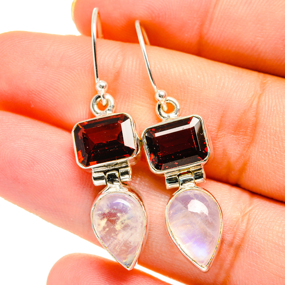 Rainbow Moonstone Earrings handcrafted by Ana Silver Co - EARR421986
