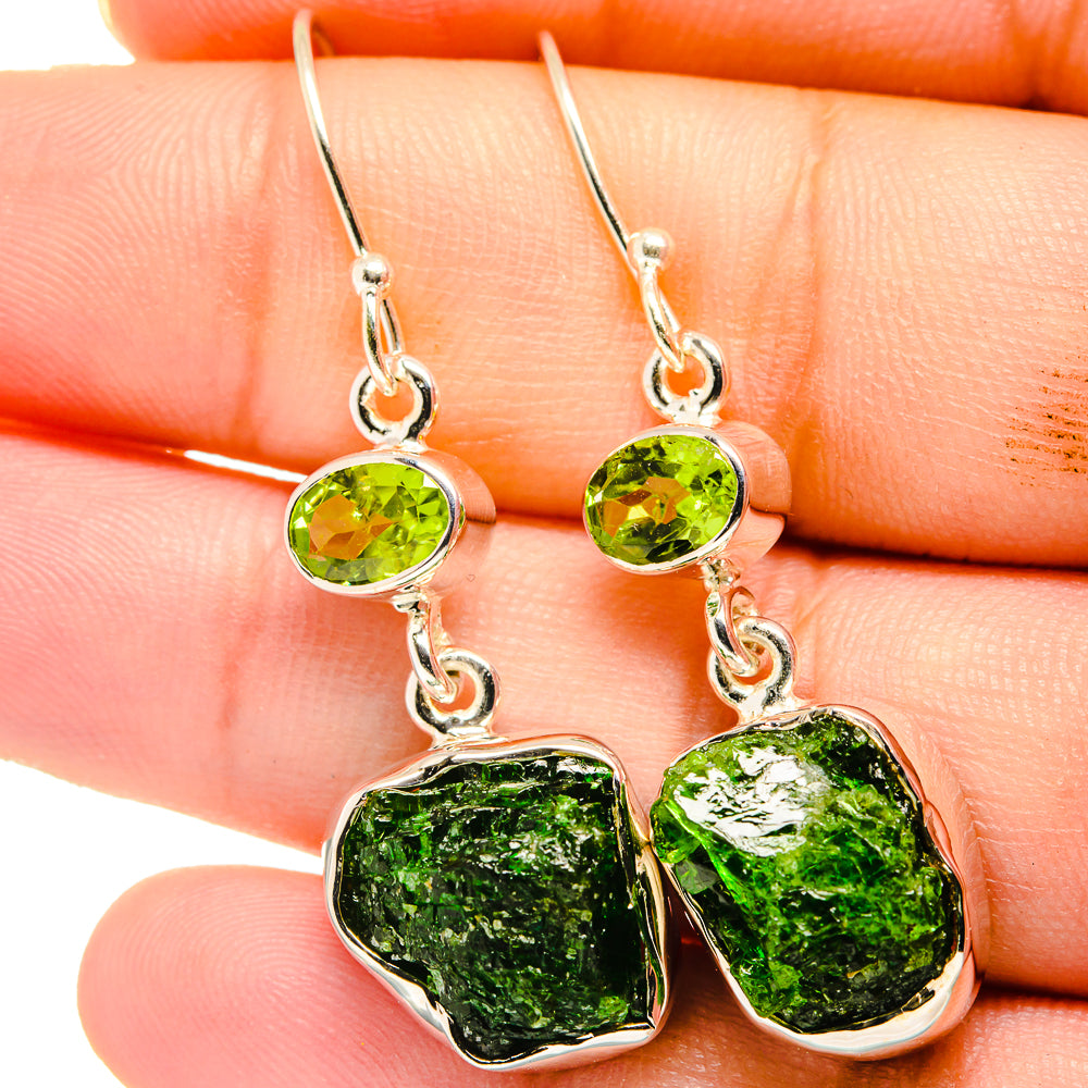 Chrome Diopside Earrings handcrafted by Ana Silver Co - EARR421989