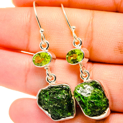 Chrome Diopside Earrings handcrafted by Ana Silver Co - EARR421989