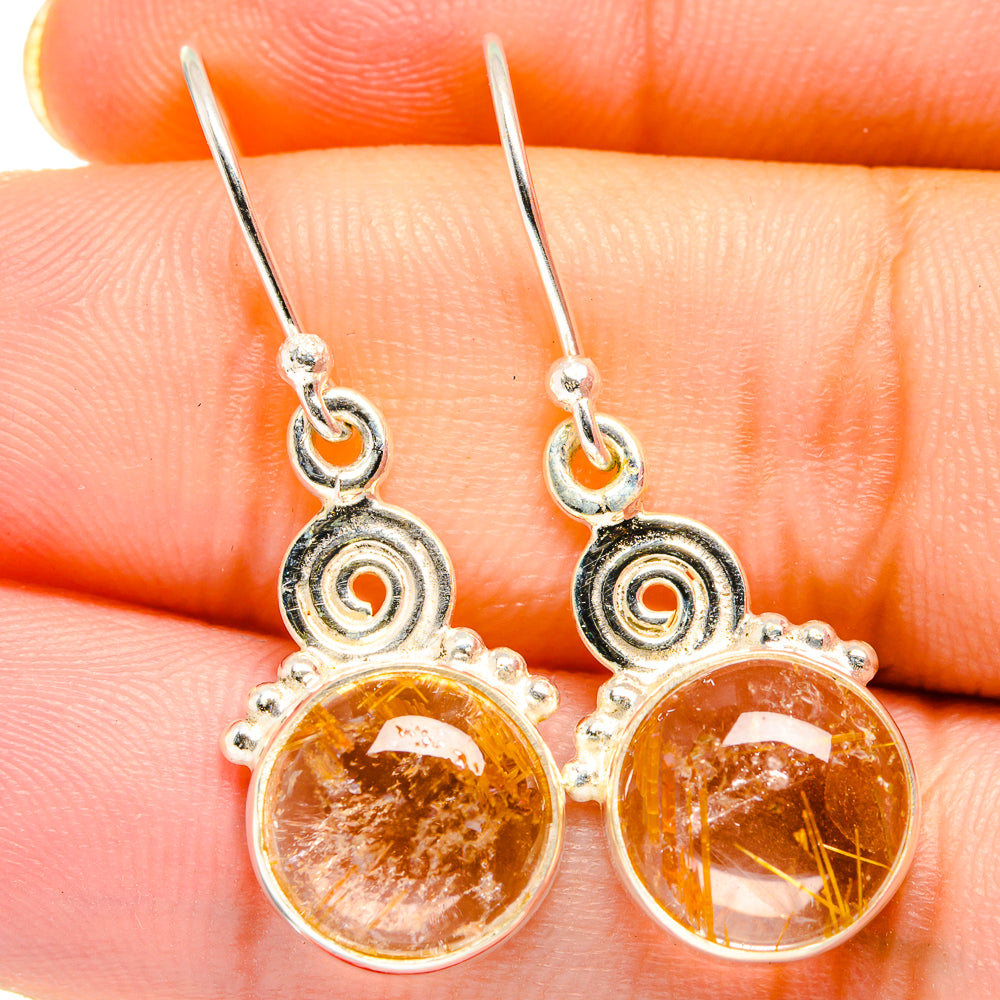 Rutilated Quartz Earrings handcrafted by Ana Silver Co - EARR422001