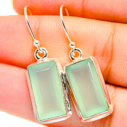 Aqua Chalcedony Earrings handcrafted by Ana Silver Co - EARR422004