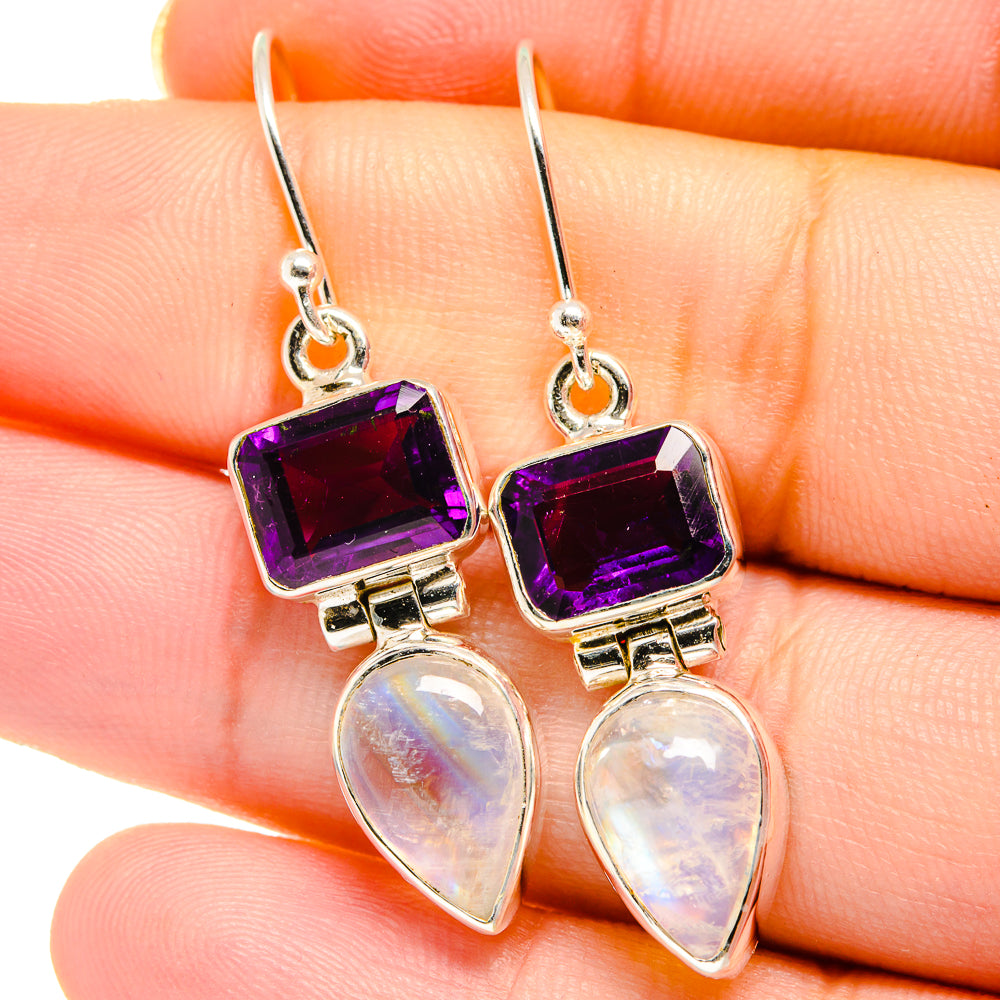 Rainbow Moonstone Earrings handcrafted by Ana Silver Co - EARR422013
