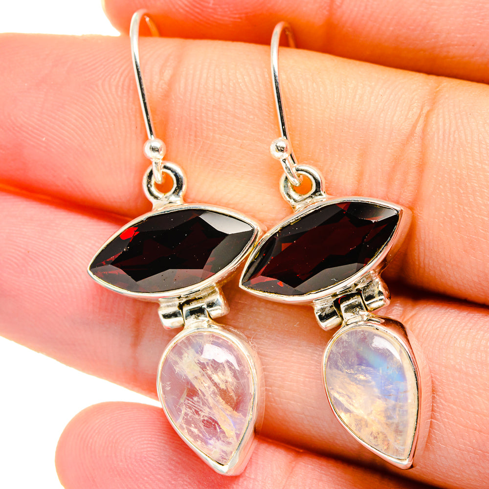 Rainbow Moonstone Earrings handcrafted by Ana Silver Co - EARR422023