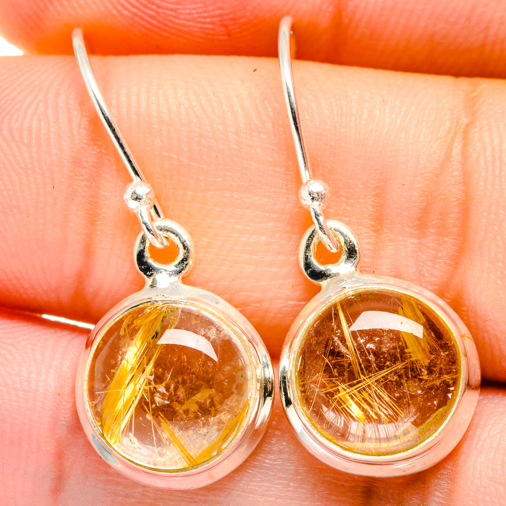 Rutilated Quartz Earrings handcrafted by Ana Silver Co - EARR422032