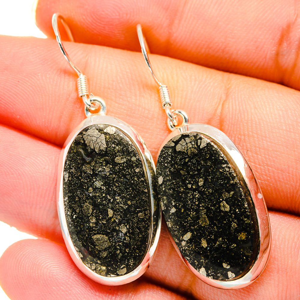 Pyrite Agate Earrings handcrafted by Ana Silver Co - EARR422041