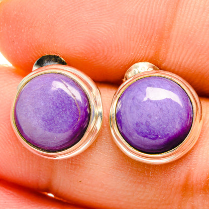 Charoite Earrings handcrafted by Ana Silver Co - EARR422053