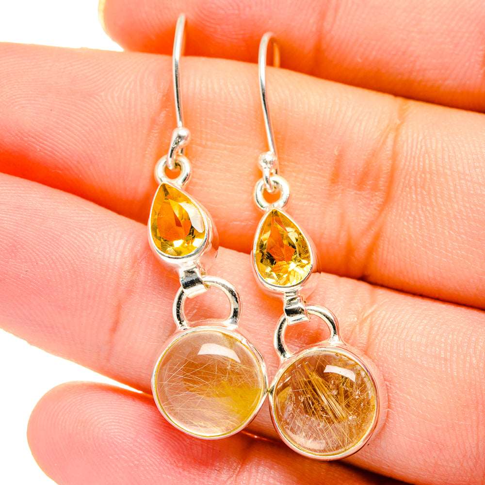 Rutilated Quartz Earrings handcrafted by Ana Silver Co - EARR422071