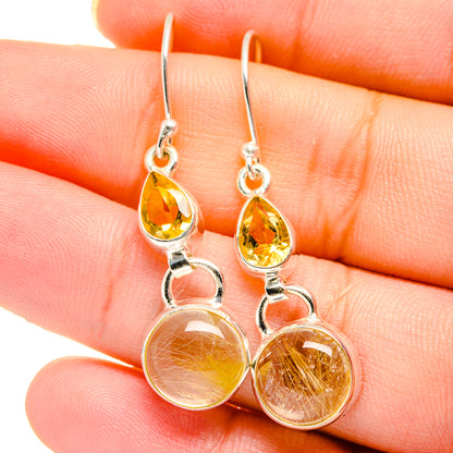 Rutilated Quartz Earrings handcrafted by Ana Silver Co - EARR422071