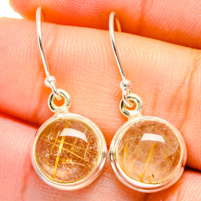 Rutilated Quartz Earrings handcrafted by Ana Silver Co - EARR422075