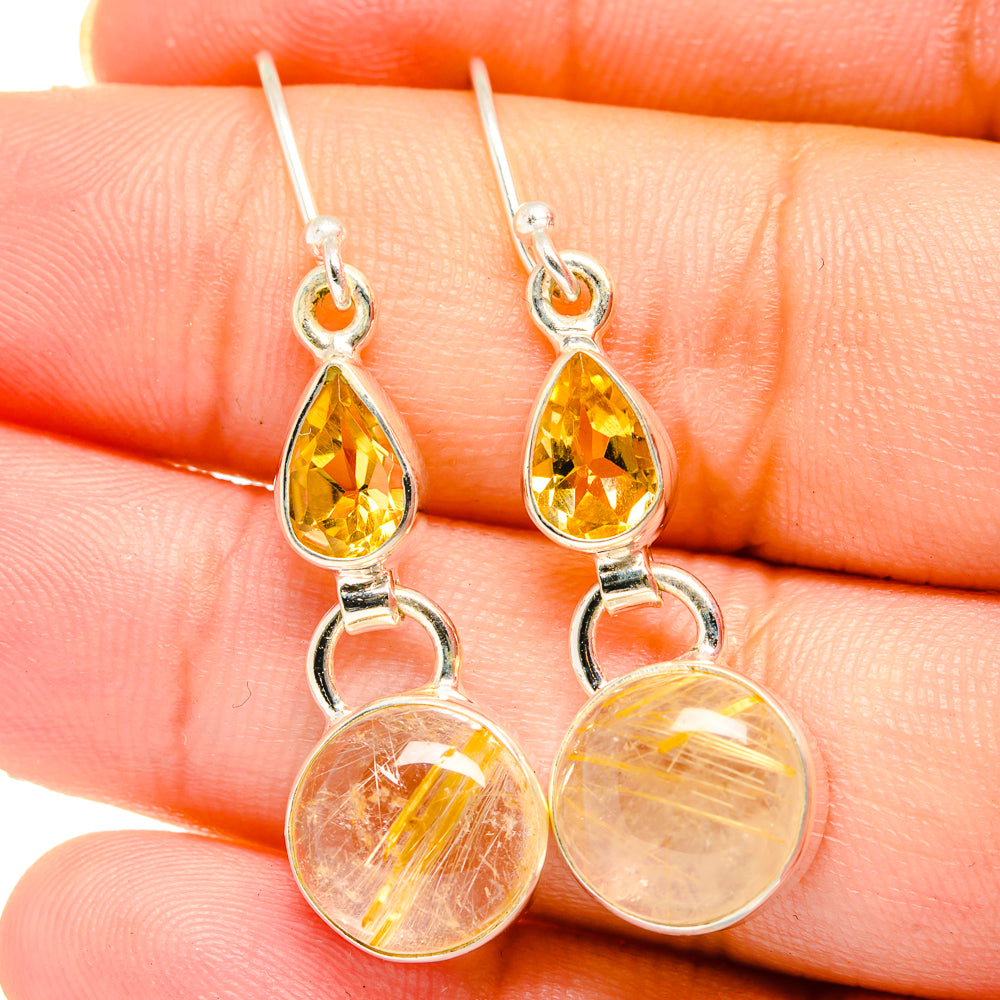 Rutilated Quartz Earrings handcrafted by Ana Silver Co - EARR422092