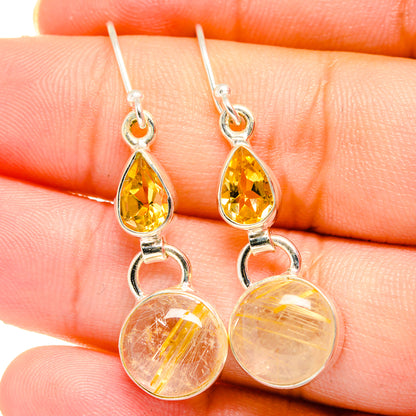 Rutilated Quartz Earrings handcrafted by Ana Silver Co - EARR422092