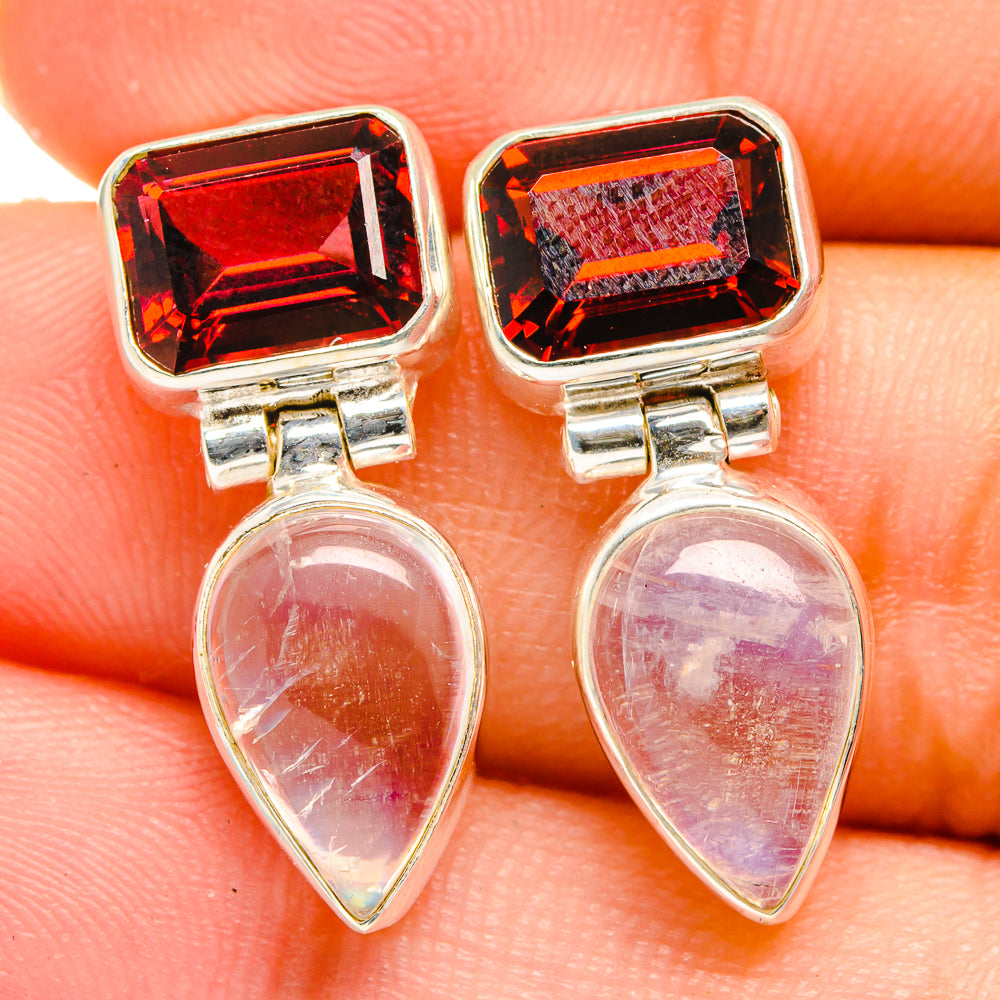 Rainbow Moonstone Earrings handcrafted by Ana Silver Co - EARR422093