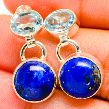 Lapis Lazuli Earrings handcrafted by Ana Silver Co - EARR422105