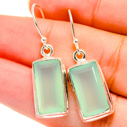 Aqua Chalcedony Earrings handcrafted by Ana Silver Co - EARR422107