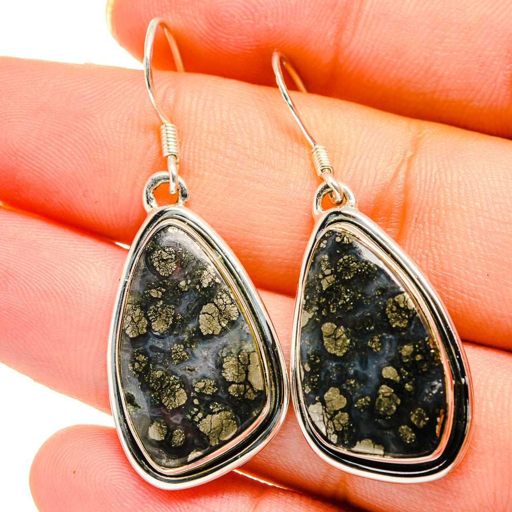 Pyrite Agate Earrings handcrafted by Ana Silver Co - EARR422112